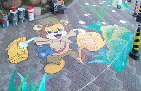 盐边夏季画地面彩绘会遇到的问题